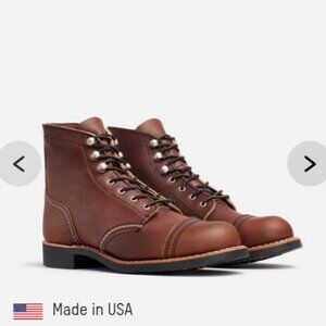Redwing Iron Ranger leather boot in Amber